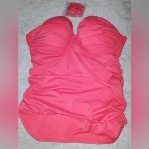 Victoria's Secret Red Ruched Swimsuit Top